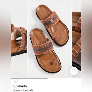 New in Box- Shekudo- Gerais sandals- textured weave, leather footbed